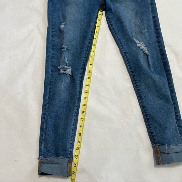 Shein High Waisted Distressed Stretchy Skinny Jeans Size XS Denim - Picture 11 of 13